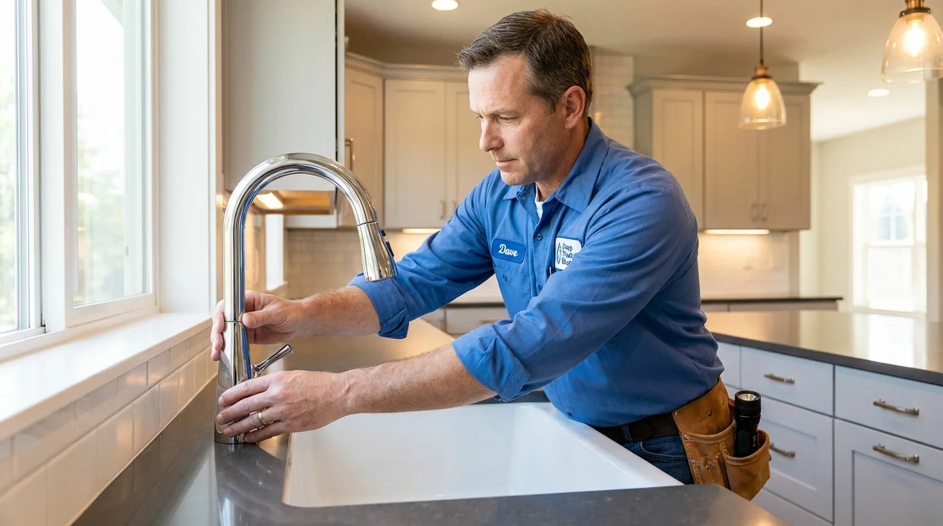 Kitchen faucet installation by Johns Plumbing LLC in New Stanton